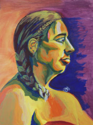 "Lady Portrait"  Acrylic on paper 16"x20"