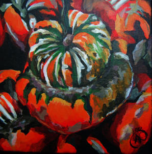 "Gourds 1"  Acrylic on Canvas 12"x12"