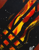 "Falling Comet 2" Acrylic on Canvas 7"x9"