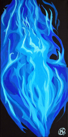 "Blue Flame"   Acrylic on Canvas 12"x24"