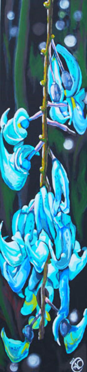 "Turquoise Orchid"   Acrylic on Canvas 12"x48"
