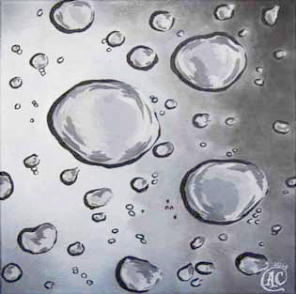 "Droplets"  Acrylic on Canvas 12"x12"