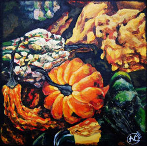 "Decorative Gourds" Acrylic on Canvas 12"x12"