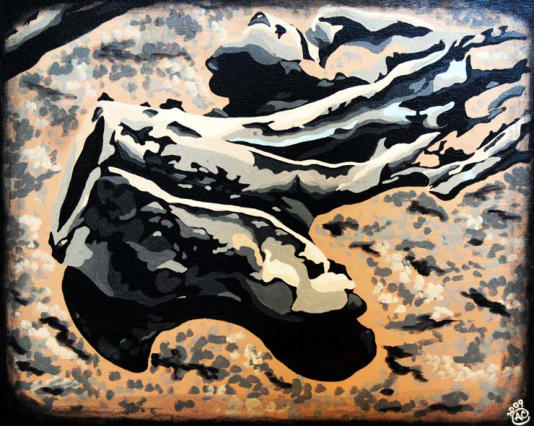 "Impression of Driftwood"   Acrylic on Canvas 16"x20"