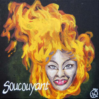 "Soucouyant"  Acrylic on Canvas 12"x12"