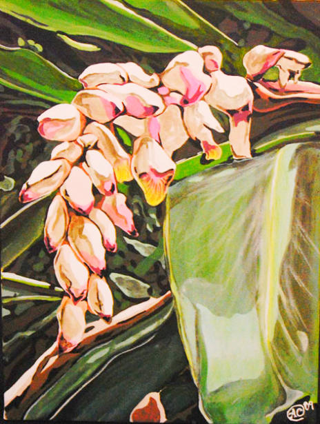 "Tropical Banana Blossom"  Acrylic on Canvas 18"x24"