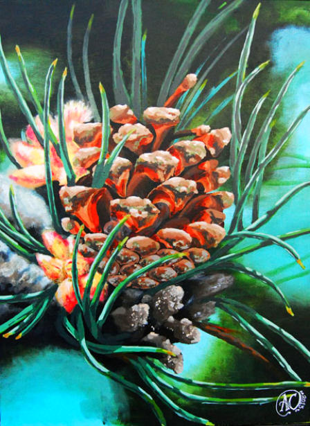 "Pinecone" Acrylic on Canvas 18"x24"
